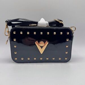 Valentino Orlando Black & Gold Studded Crossbody/Shoulder Bag – NWT ✨💛